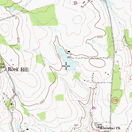 Topographic Map of Meadow Grove Farm Dam, VA