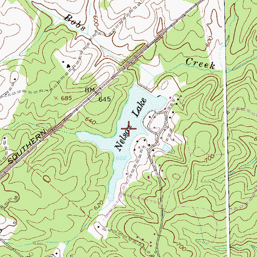 Topographic Map of Nelson Lake, VA