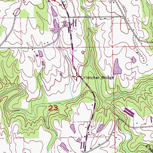 Topographic Map of Fletcher Bridge, AL