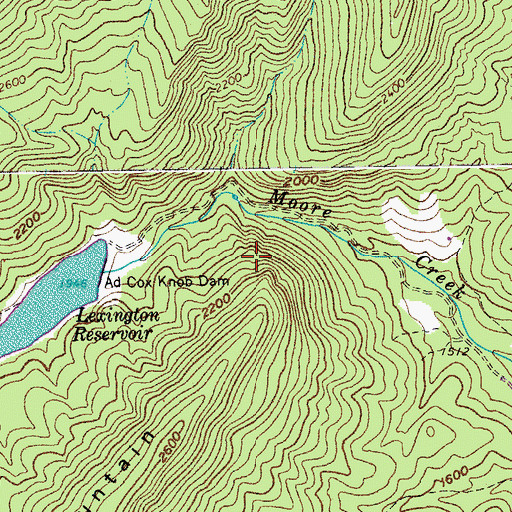 Topographic Map of Lexington Reservoir, VA