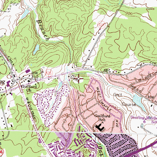 Topographic Map of Sterling Cemetery, VA