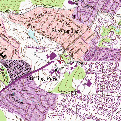Topographic Map of Sterling Post Office, VA