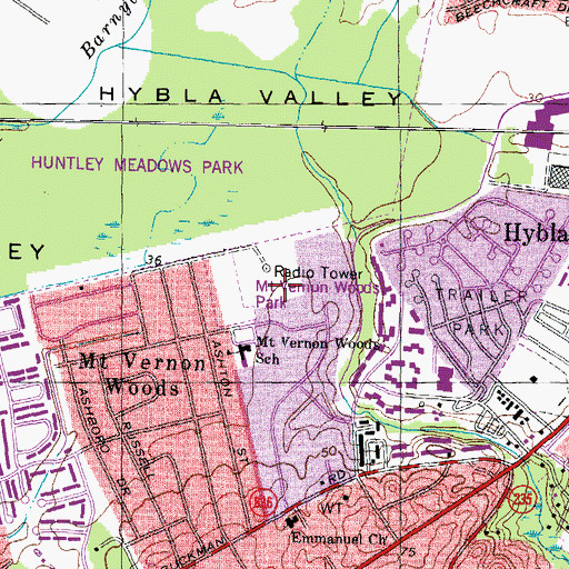 Topographic Map of WCPT-AM (Alexandria), VA