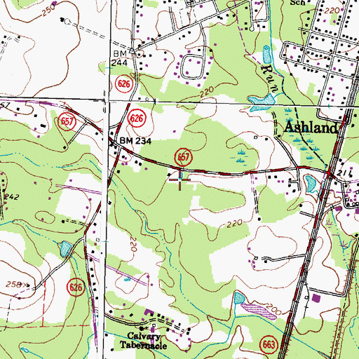 Topographic Map of WPES-AM (Ashland), VA