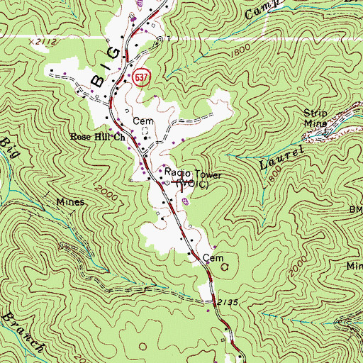 Topographic Map of WDIC-AM (Clinchco), VA