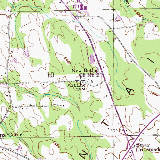 Topographic Map of Fuller Cemetery, AL