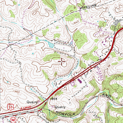 Topographic Map of WKNV-AM (Dublin), VA