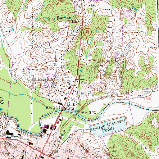 Topographic Map of WFLO-AM (Farmville), VA
