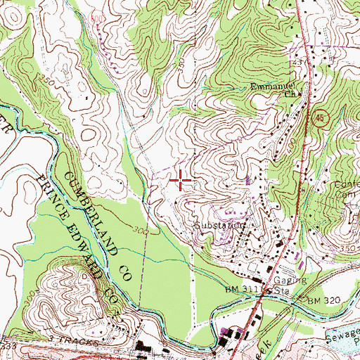 Topographic Map of WPAK-AM (Farmville), VA