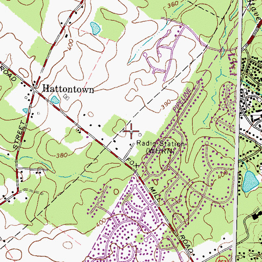 Topographic Map of WRHX-AM (Herndon), VA