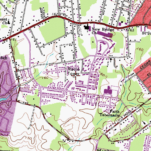 Topographic Map of WCLM-AM (Highland Springs), VA