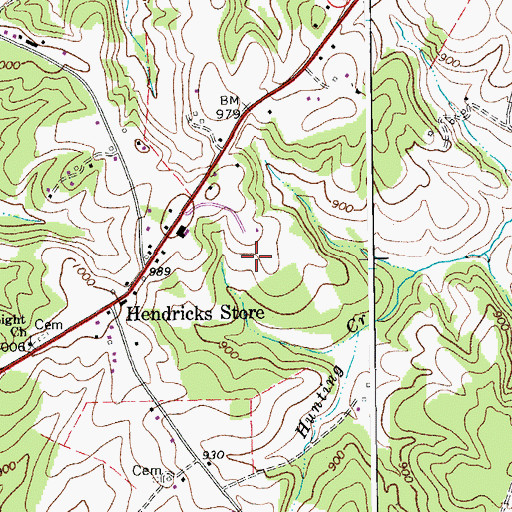 Topographic Map of WBLU-AM (Moneta), VA