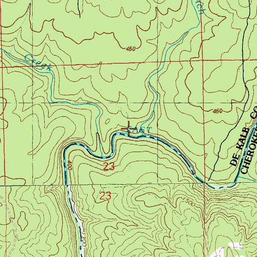 Topographic Map of Gilbert Branch, AL