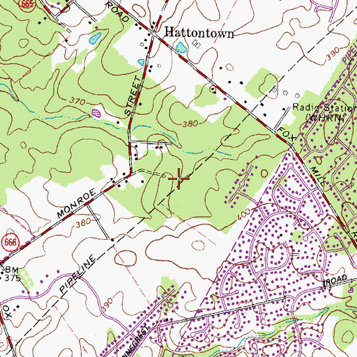 Topographic Map of WREH-AM (Reston), VA