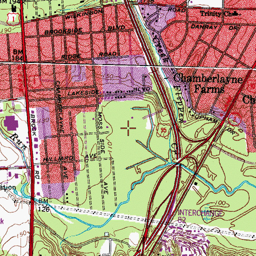 Topographic Map of WTVR-AM (Richmond), VA