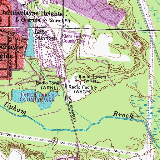 Topographic Map of WRBN-AM (Richmond), VA