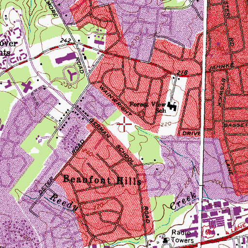 Topographic Map of WXGI-AM (Richmond), VA