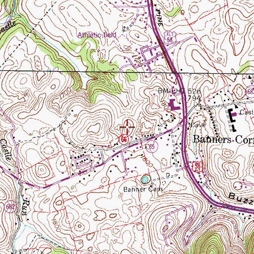 Topographic Map of WSPC-AM (Saint Paul), VA