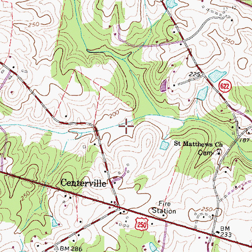 Topographic Map of WGNZ-AM (Tuckahoe), VA