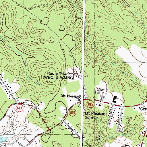 Topographic Map of WMBG-AM (Williamsburg), VA