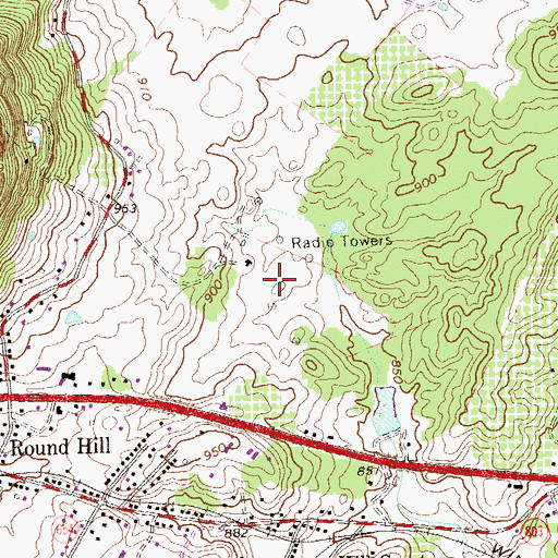 Topographic Map of WUSQ-AM (Winchester), VA