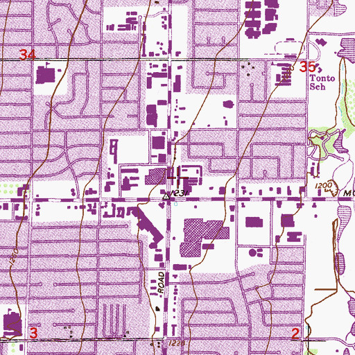 Topographic Map of Scottsdale Regional Shopping Center, AZ