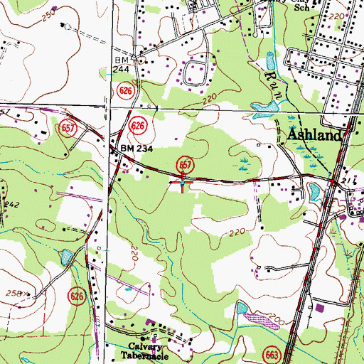 Topographic Map of WYFJ-FM (Ashland), VA