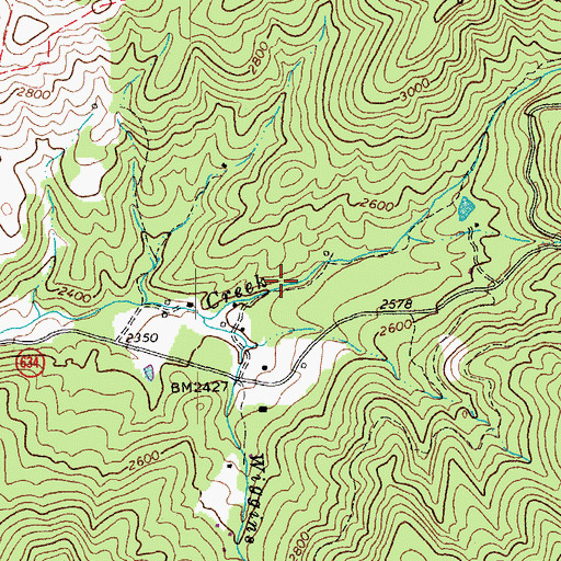 Topographic Map of WREL-FM (Buena Vista), VA