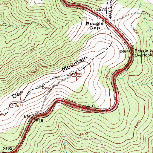 Topographic Map of WVTU-FM (Charlottesville), VA