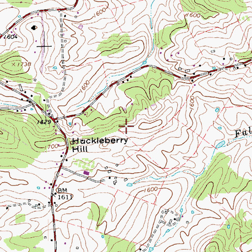 Topographic Map of WBOP-FM (Churchville), VA