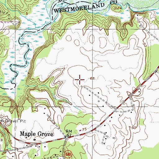 Topographic Map of WGRQ-FM (Colonial Beach), VA