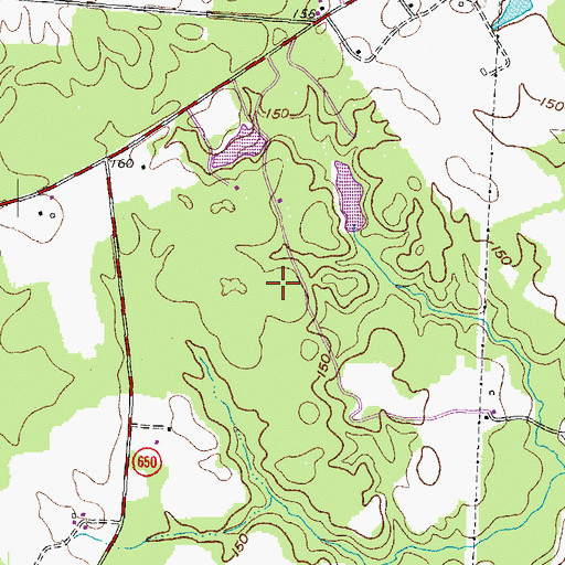 Topographic Map of WEVA-FM (Emporia), VA
