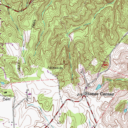 Topographic Map of WBQB-FM (Fredericksburg), VA