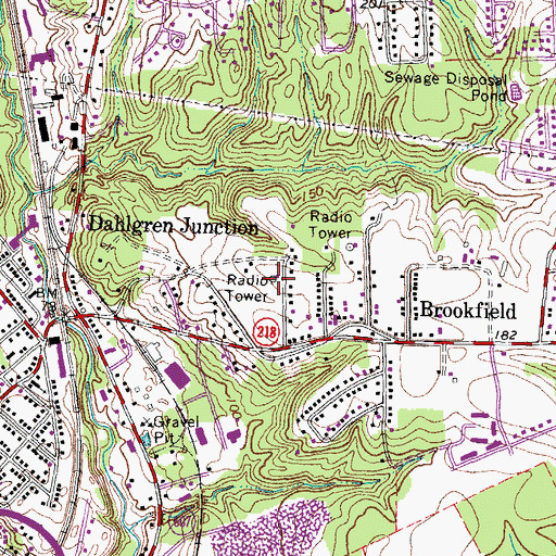 Topographic Map of WFLS-FM (Fredericksburg), VA