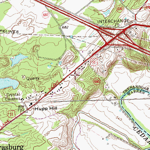 Topographic Map of WFQX-FM (Front Royal), VA