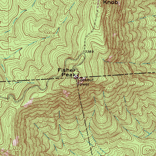 Topographic Map of WPRH-FM (Galax), VA