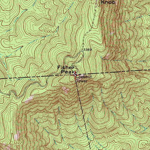 Topographic Map of WBRF-FM (Galax), VA