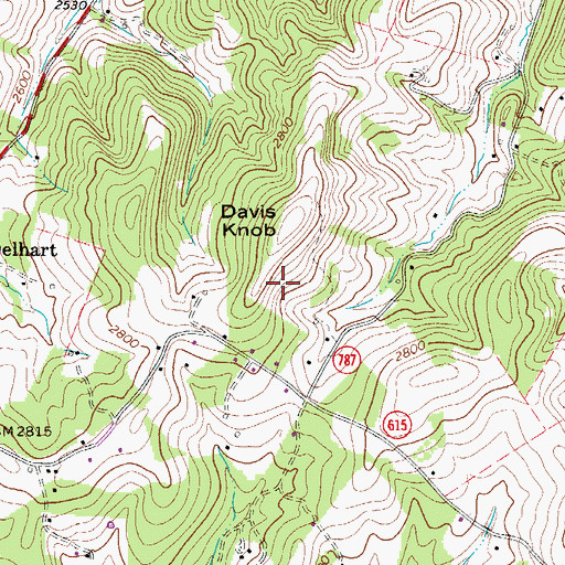 Topographic Map of WBRF-FM (Galax), VA