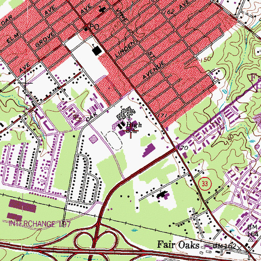 Topographic Map of WHCE-FM (Highland Springs), VA