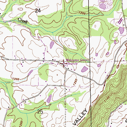 Topographic Map of Grove Church, AL