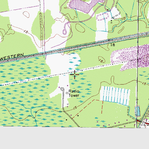 Topographic Map of WNSB-FM (Norfolk), VA