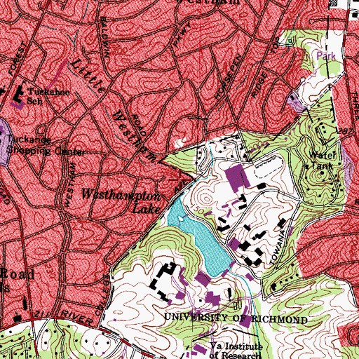 Topographic Map of WDCE-FM (Richmond), VA