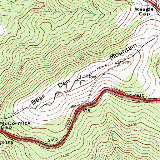 Topographic Map of WANV-FM (Staunton), VA