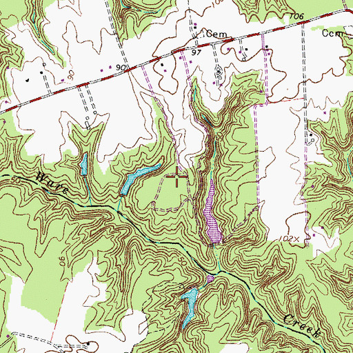 Topographic Map of WPTG-FM (West Point), VA