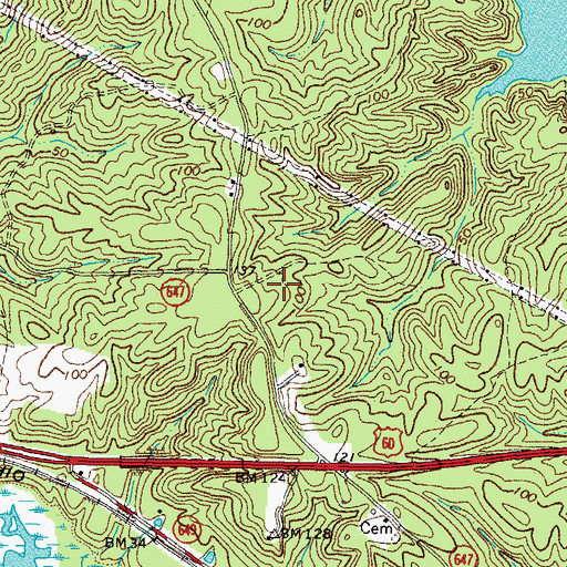 Topographic Map of WDCK-FM (Williamsburg), VA