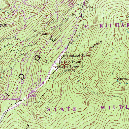 Topographic Map of WINC-FM (Winchester), VA