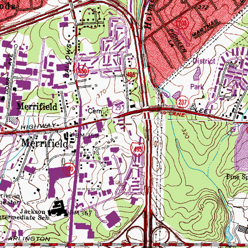 Topographic Map of WTMW-TV (Arlington), VA