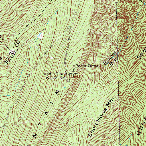Topographic Map of WHSV-TV (Harrisonburg), VA