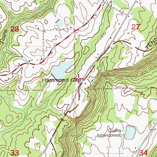 Topographic Map of Hammond Gap, AL