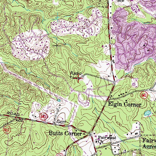 Topographic Map of WTKK-TV (Manassas), VA